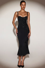 Oh Polly Embellished Cherelle robe midaxi noire sequins