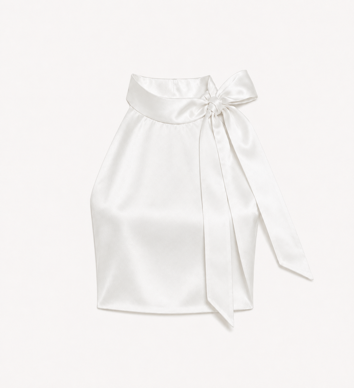 The Ethiquette Solar Top White Satin top satin soie