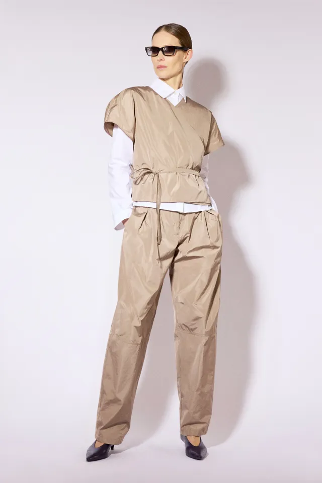 Liviana Conti Alexander pantalon droit cappuccino taffetas