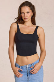 Oh Polly Norelle 16168 top noir modal dos lacé