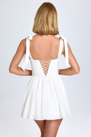 Oh Polly Marianna robe mini corset blanc coton