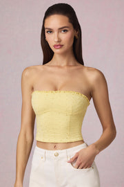 Oh Polly Tops Hania Caraco Jaune Citron broderie