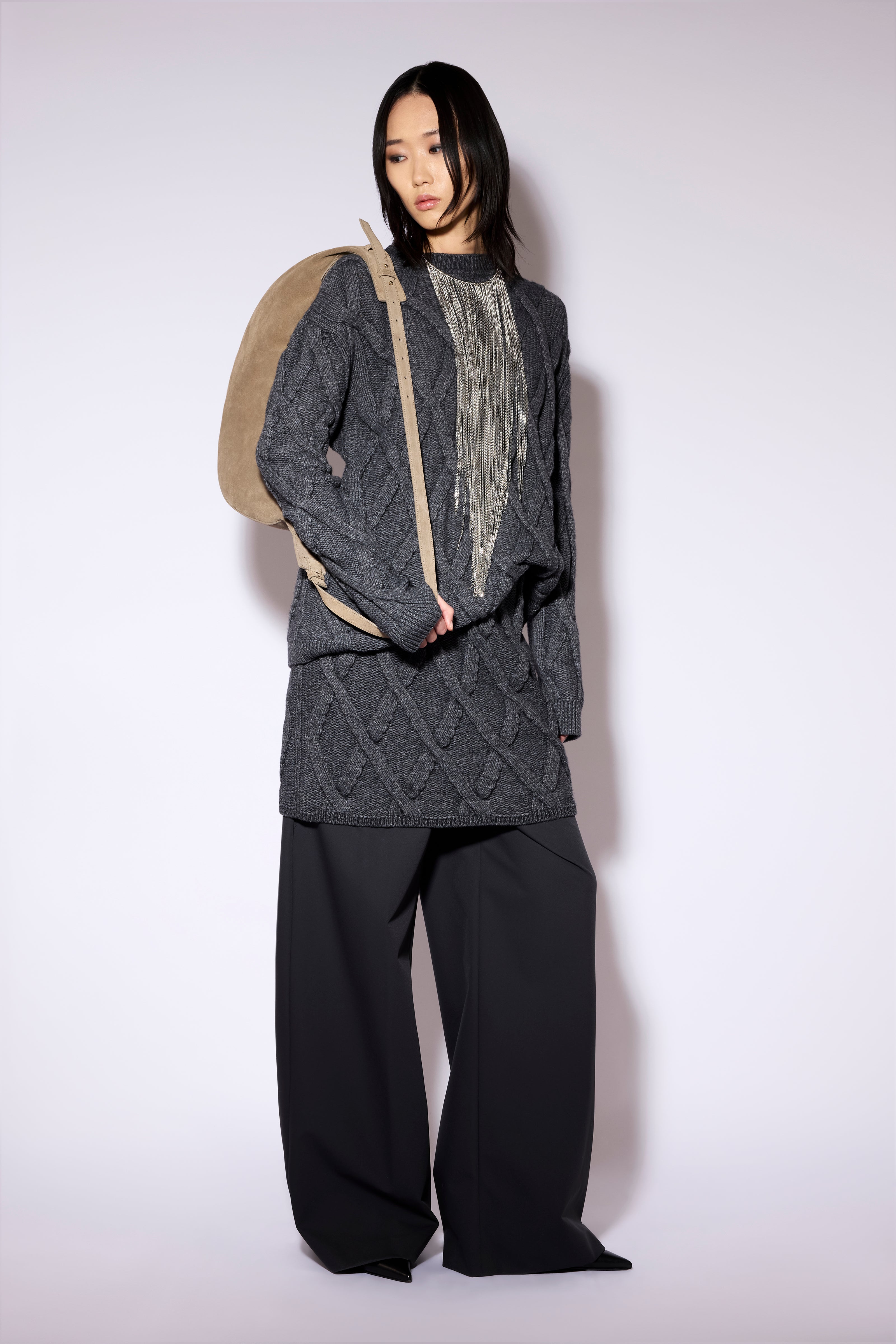 Liviana Conti Nashira collier maxi frange métal Oro