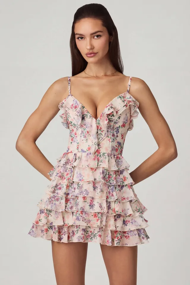 Oh Polly Lolina 13745A robe mini imprimé floral évasée