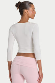 Oh Polly ButterCloud Top manches 3/4 coconut stretch