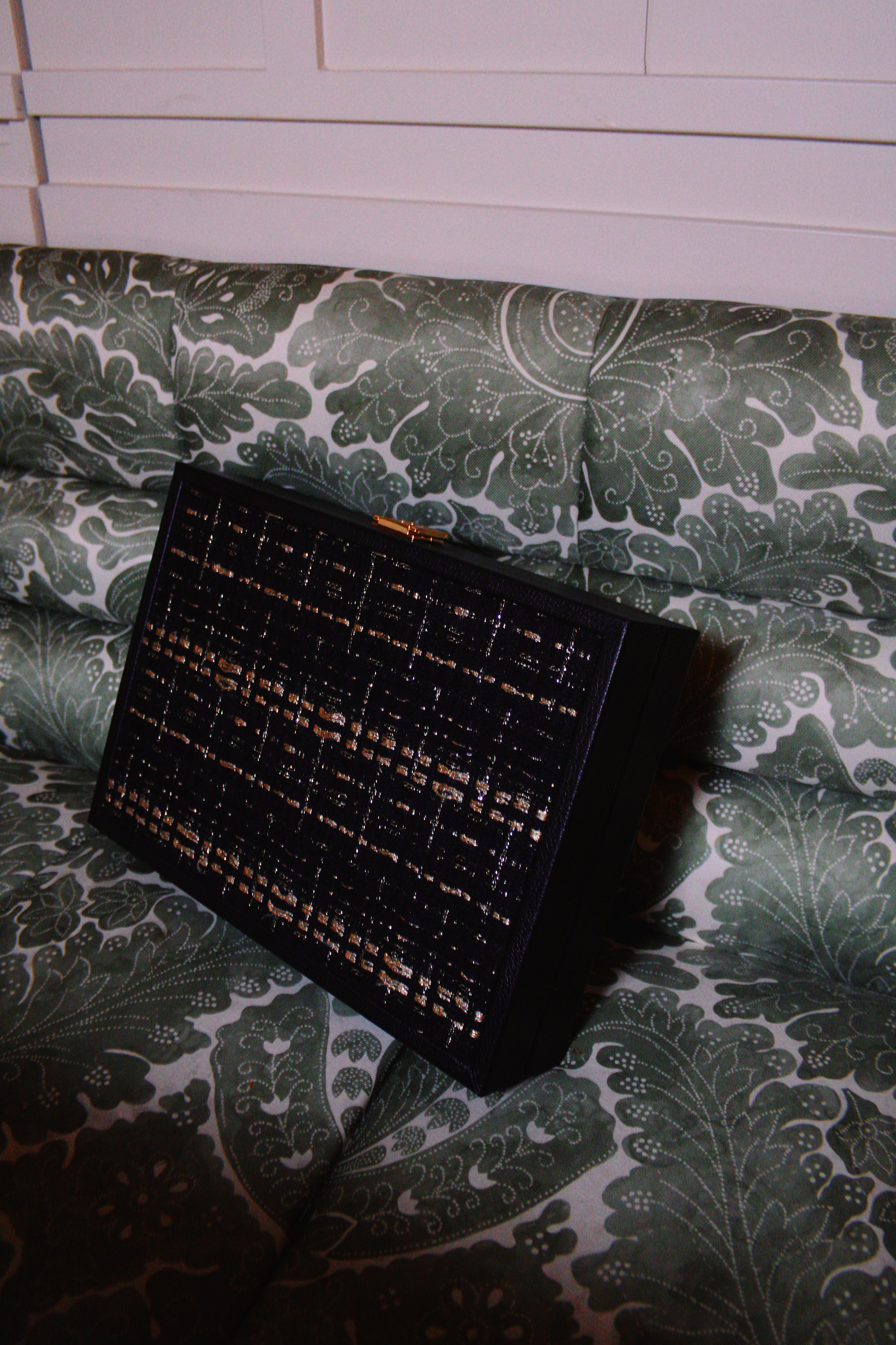 The Ethiquette Maison Backgammon Empyrée cuir tweed 50 cm