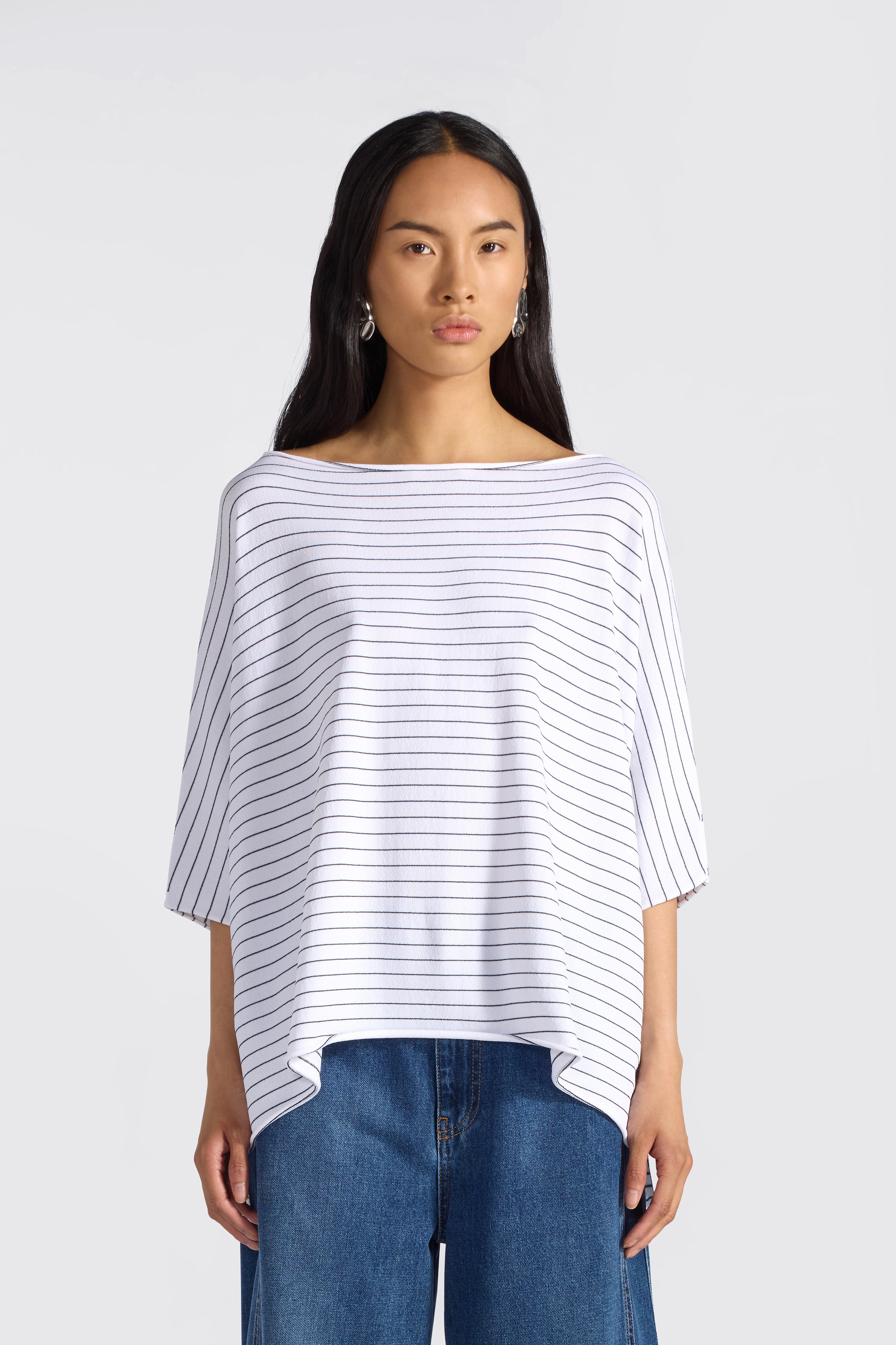 Liviana Conti Wilma pull rayé blanc nuit