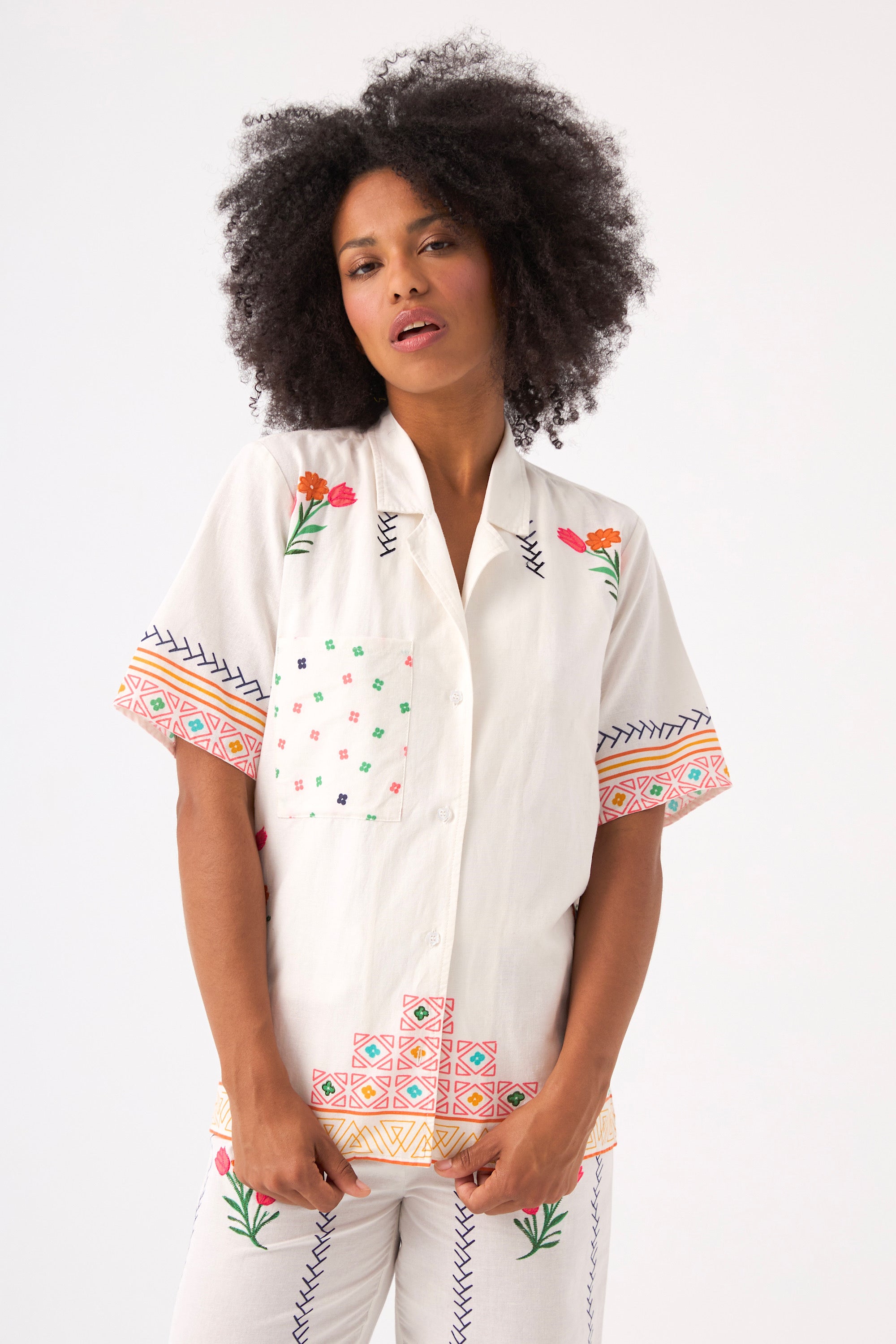 Chicosoleil Pop chemise Off White boyfriend coton