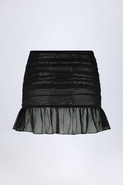 Oh Polly Tobago mini jupe noire mi-haute volants