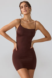 Oh Polly Orli mini robe marron espresso dos ouvert