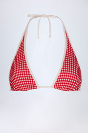 Oh Polly Swim Morella haut de bikini rouge vichy halter