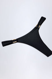 Oh Polly St Barts bas bikini noir thong taille haute