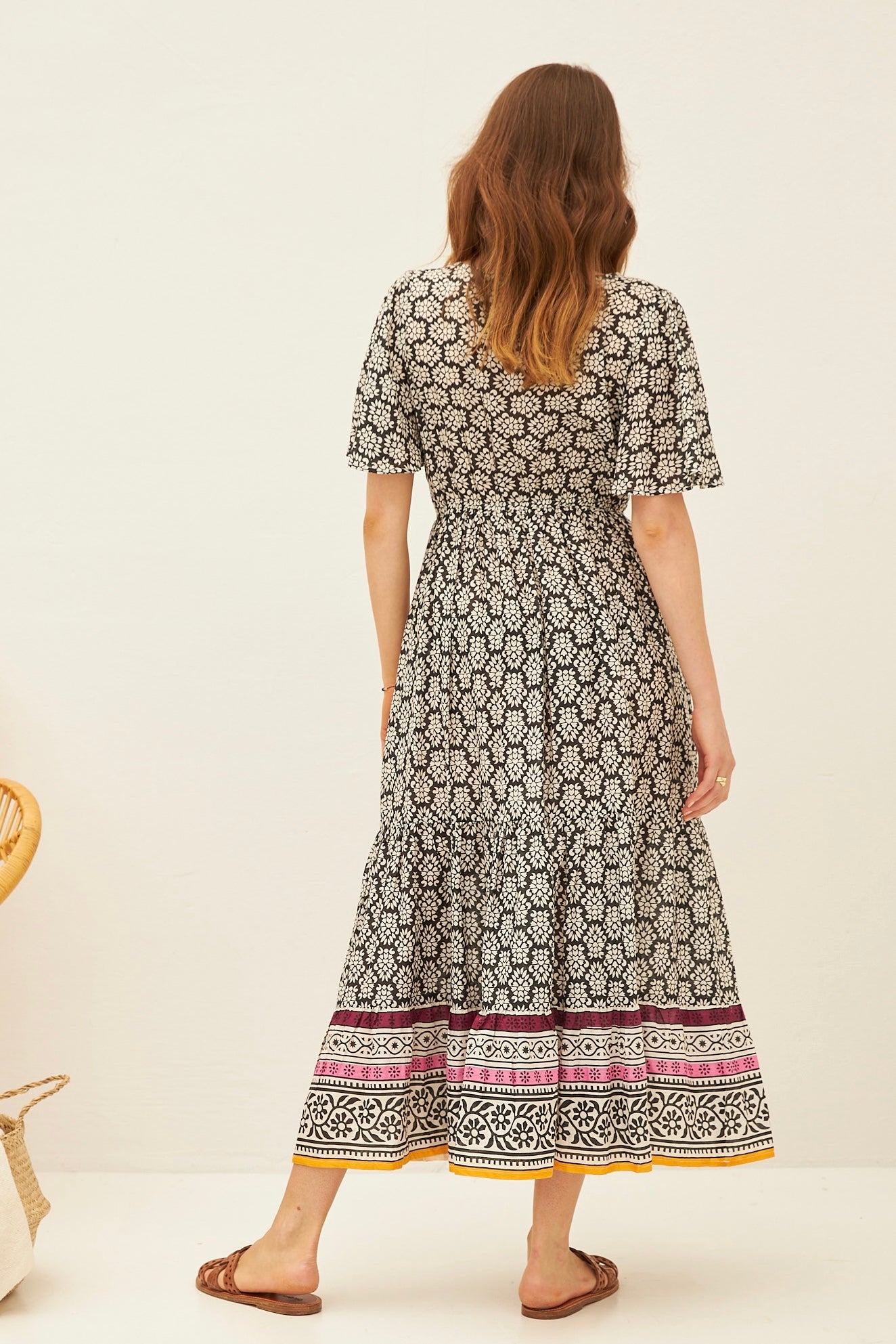 Chicosoleil Loretta robe longue noire batik of love coton