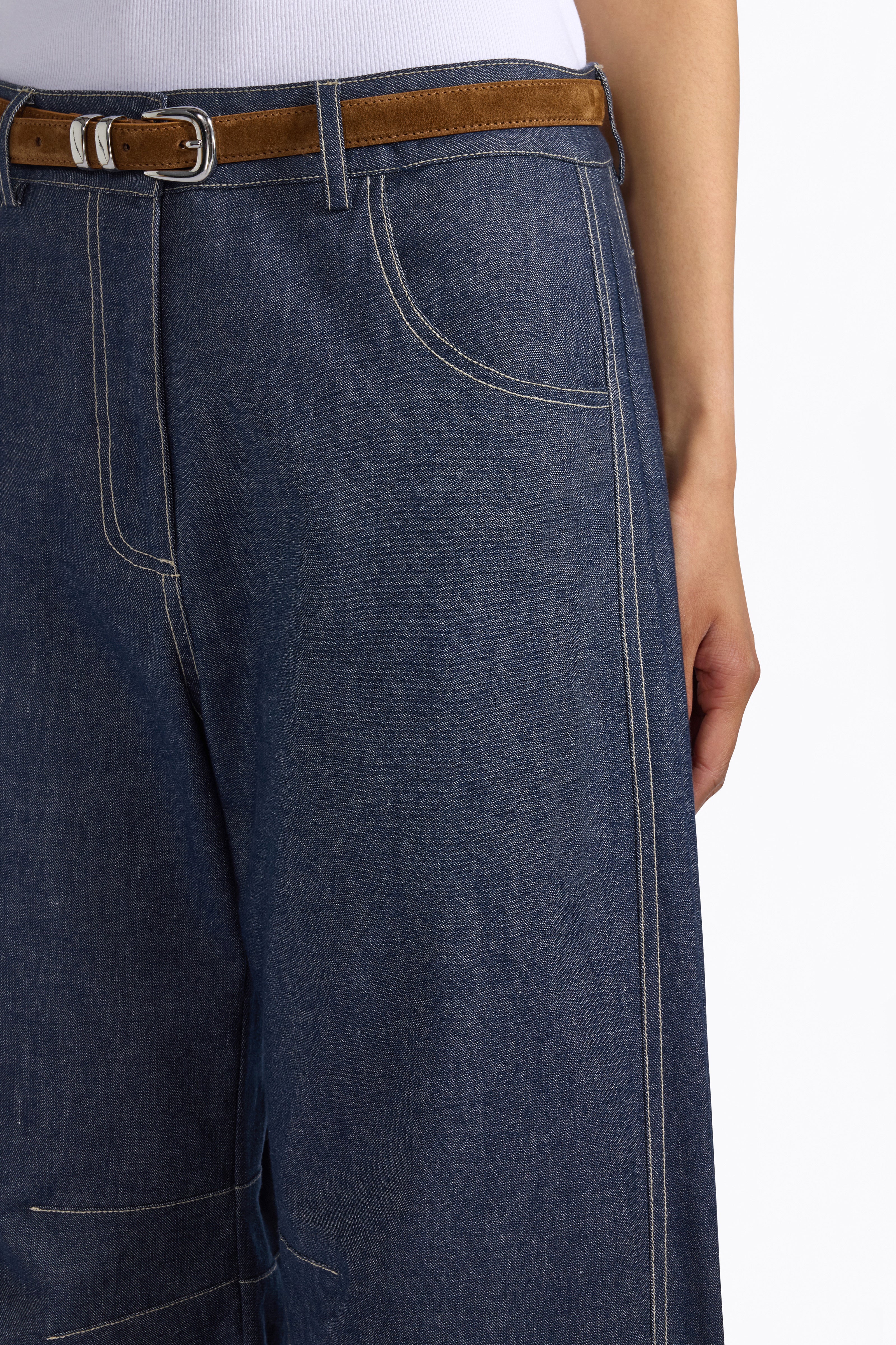Liviana Conti Leon pantalon balloon blue denim chambray