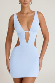 Oh Polly Gaia 10259 mini robe bleu pervenche ajourée