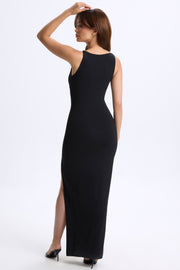 Oh Polly Dresses Zora 9894 robe longue noire décolleté