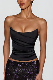 Oh Polly Embellished jupe maxi noire violette sequins fente
