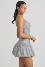 Oh Polly Embellished Callie robe mini argentée perles