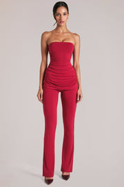Oh Polly Trousers Pantalon Cherry Red taille mi-haute