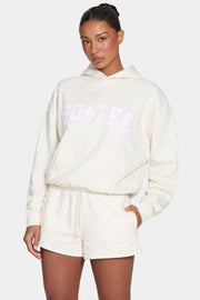 Oh Polly Oversized Applique Hoodie sweat femme rose pois BT11301