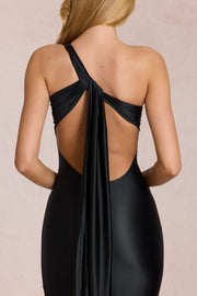 Oh Polly Adelina robe longue satin noir dos nu