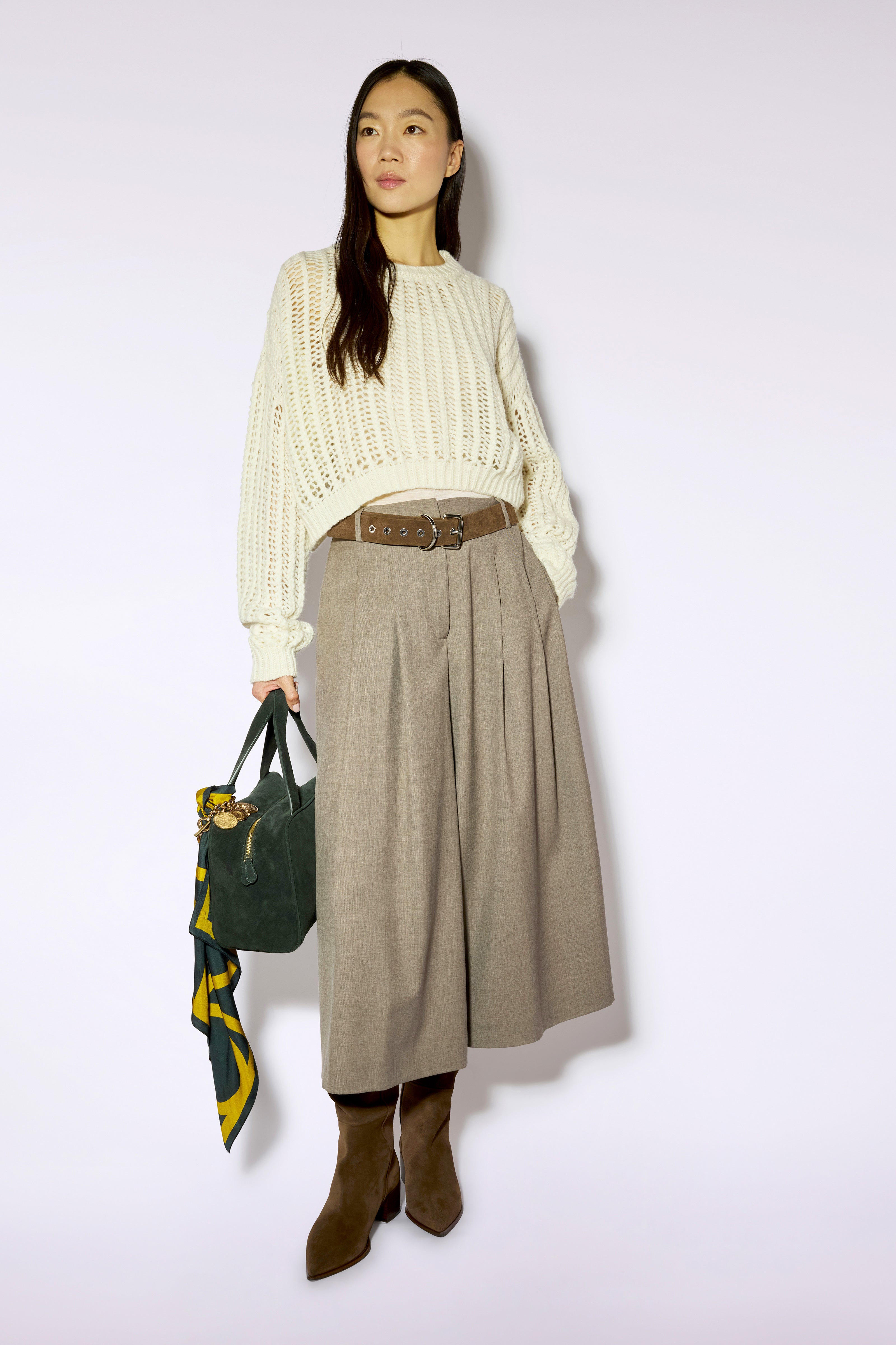 Liviana Conti Adam pantalon wide leg marron laine