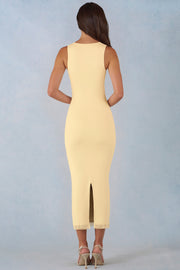 Oh Polly Sorelle robe midi jaune beurre dentelle modal