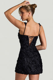 Oh Polly Posy 8329 robe corset noire fleurs