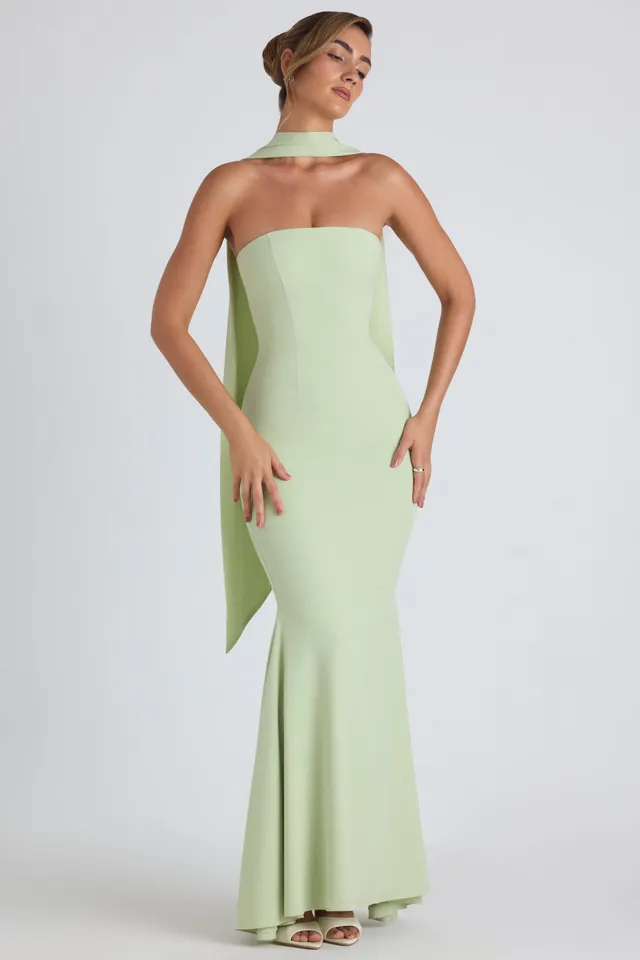 Oh Polly Imogene robe longue bustier vert printemps foulard