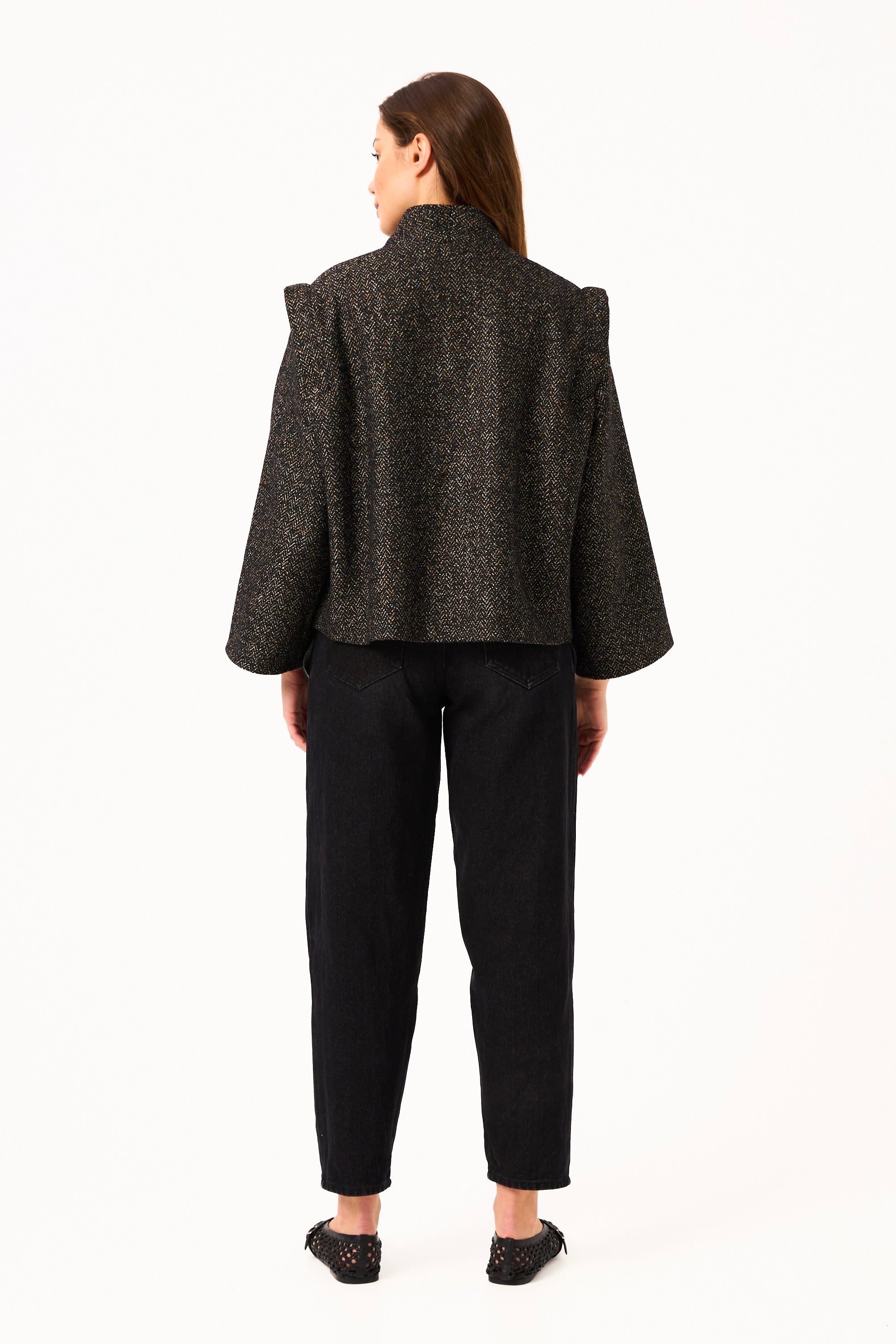 Chicosoleil Akira veste courte tweed mystic chevron