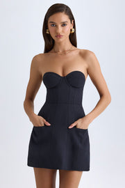 Oh Polly Arta robe bustier mini noire tulipe corset
