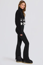 Oh Polly salopette ski taille haute noire matelassée BT2393