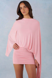 Oh Polly Cape mini robe jersey rose poudré dos nu