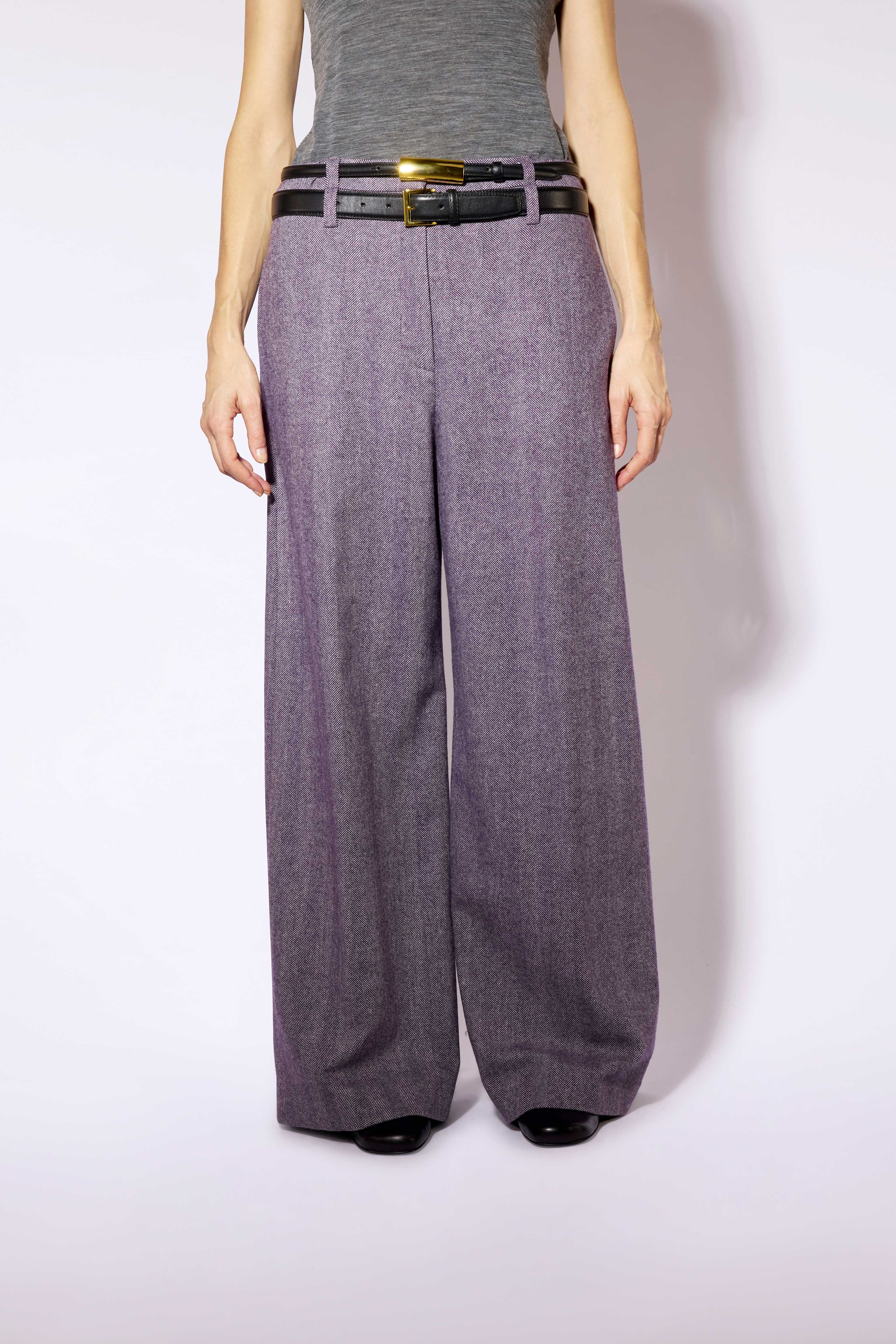 Liviana Conti Benton pantalon palazzo resca mirtillo bianc