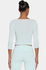 Oh Polly ButterCloud Top manches 3/4 peppermint stretch