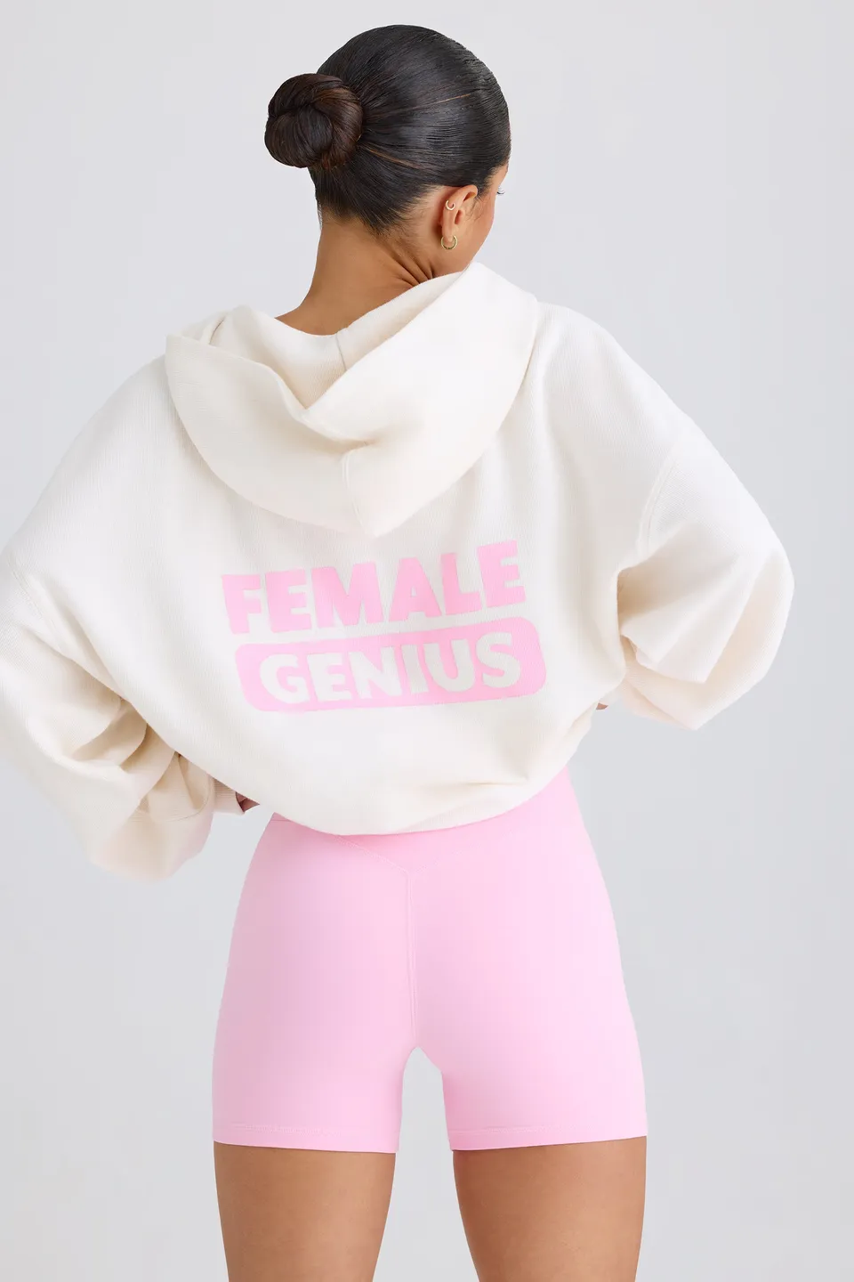Oh Polly Bo+Tee BT1607 sweat capuche blanc oversize coton