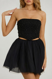 Oh Polly Skirts Mini Jupe Tulle Noir Organza 82 cm