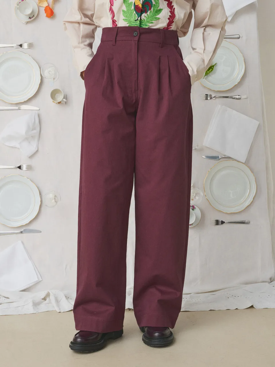 Mii a table Miti pantalon velours Taille M bordeaux