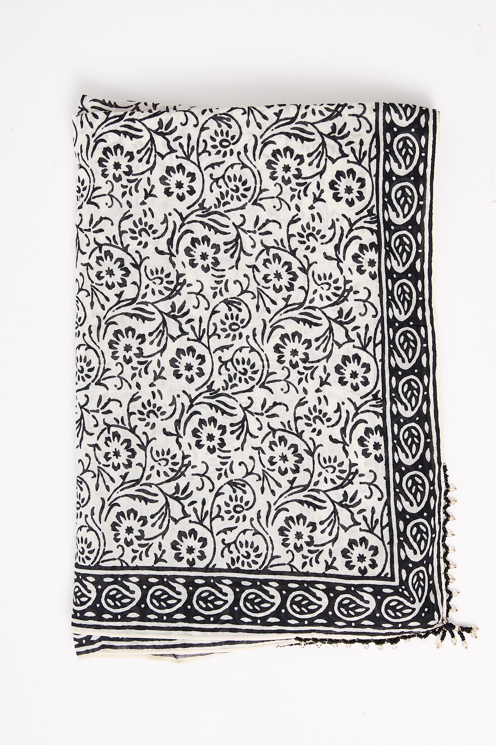 Chicosoleil paréo fleurs de tiaré voile coton perles