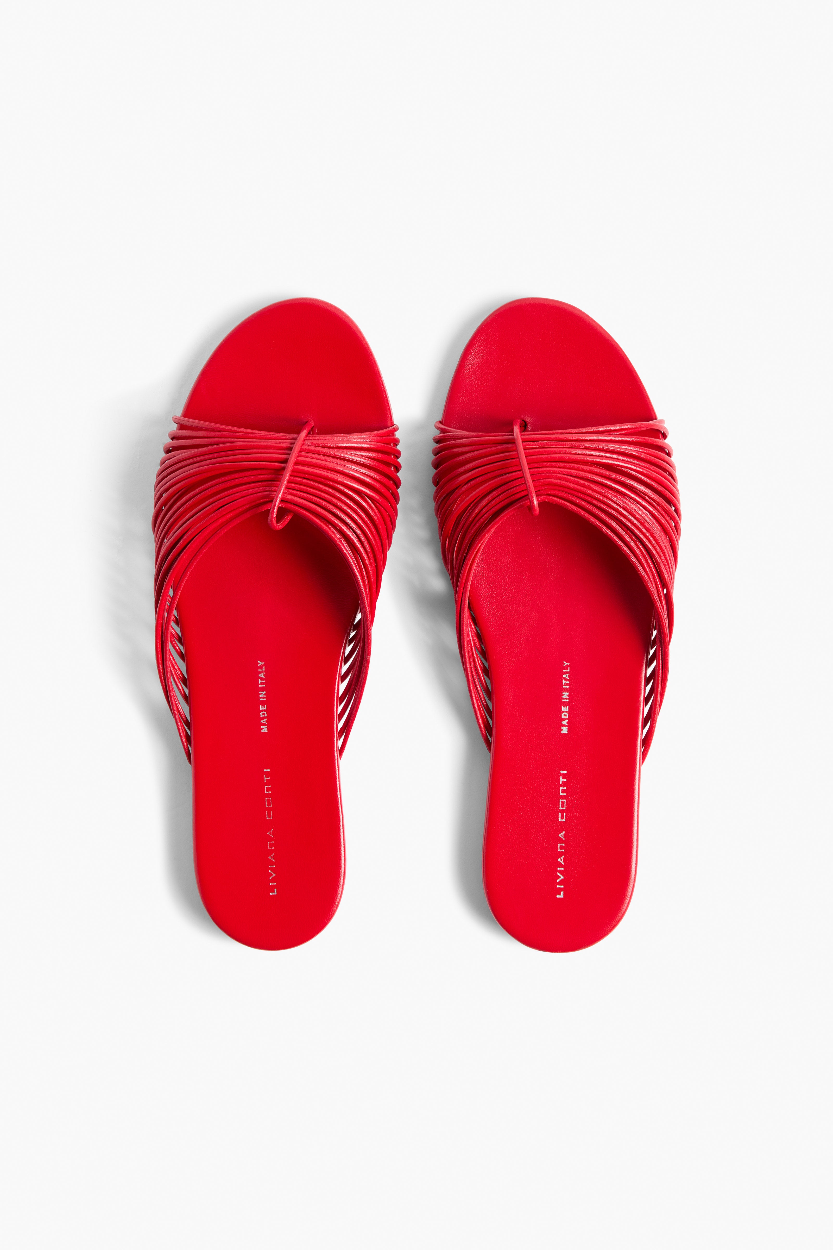 Liviana Conti Eleonora mules plates corallo nappa