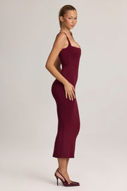 Oh Polly Ainslee 5617 robe midi bordeaux moulante modal