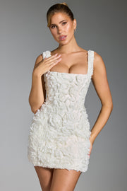 Oh Polly Posy 8329 robe corset mini blanche fleurs satin