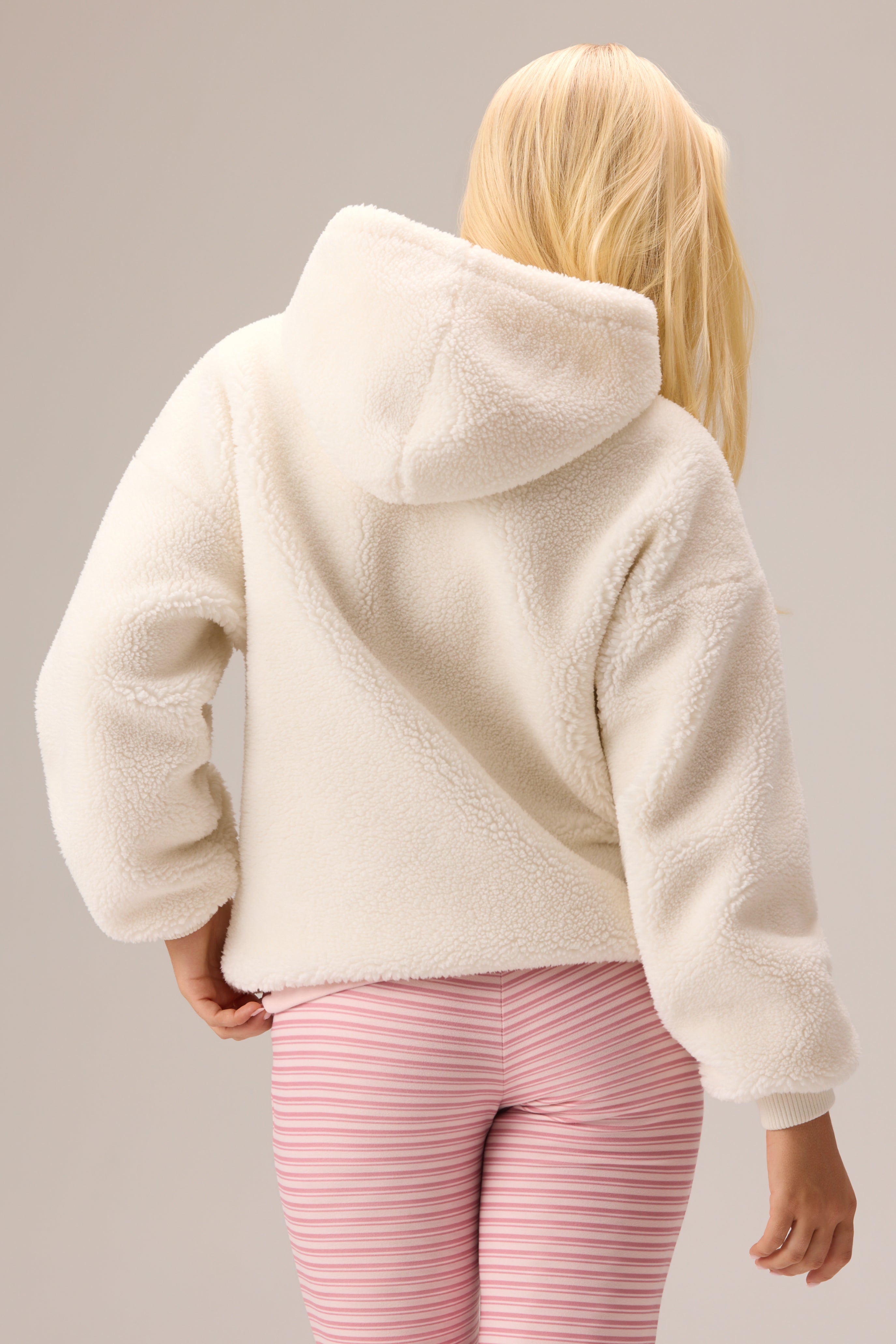 Oh Polly Bo+Tee Teddy Fleece Hoodie Vanilla beige oversize