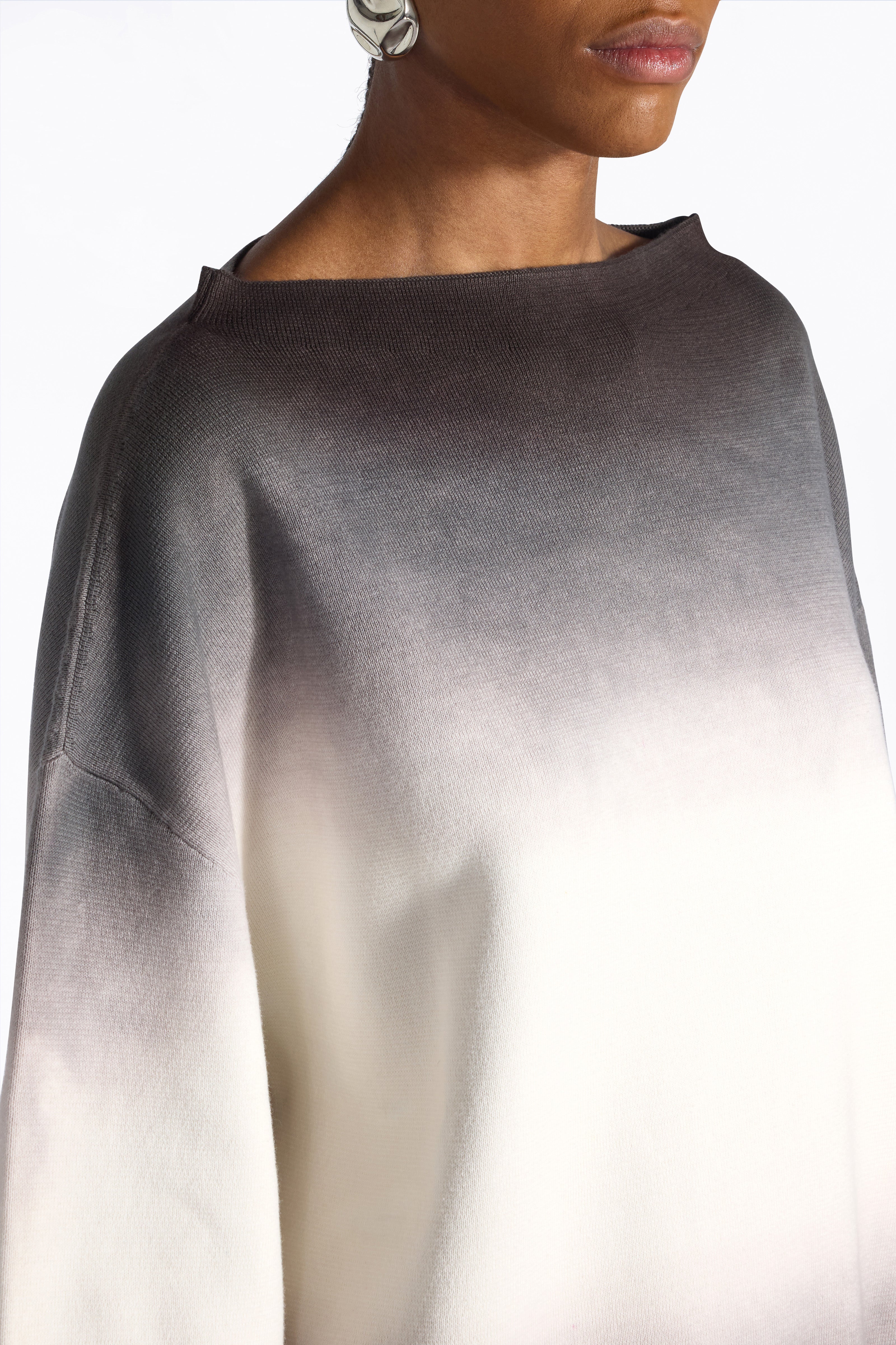 Liviana Conti Tania pull coton tie-dye blanc marron