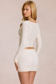 Oh Polly Odelia cardigan dentelle pearl plongeant court