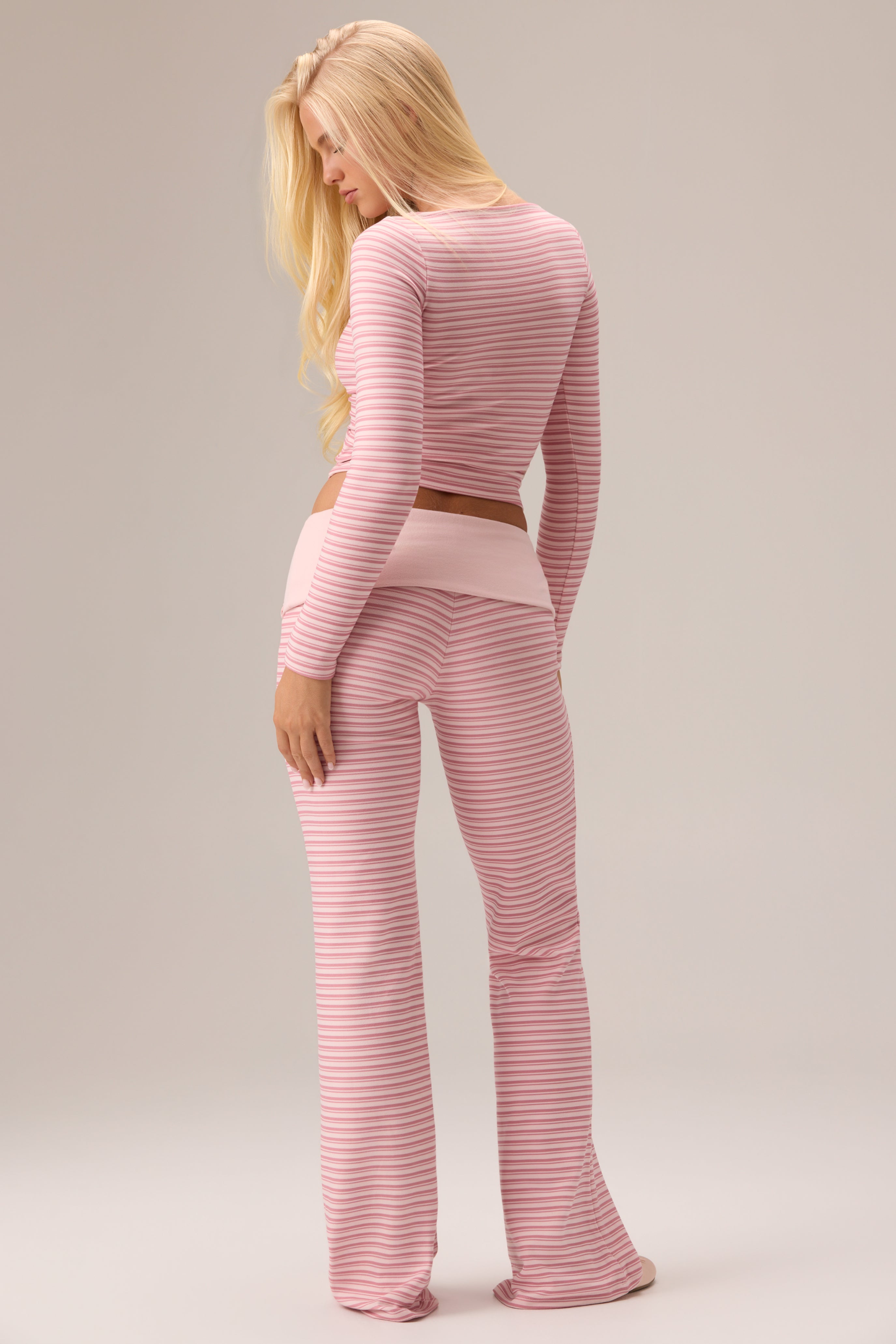 Oh Polly Bo+Tee haut jersey manches longues berry stripe