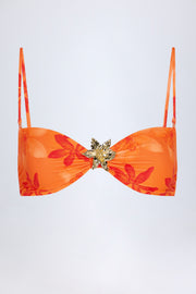 Oh Polly Baracoa Haut Bikini Bandeau Orange Fleuri