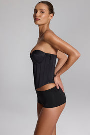 Oh Polly Shorts Hot Pants Jersey Noir Sabrine Taille Basse