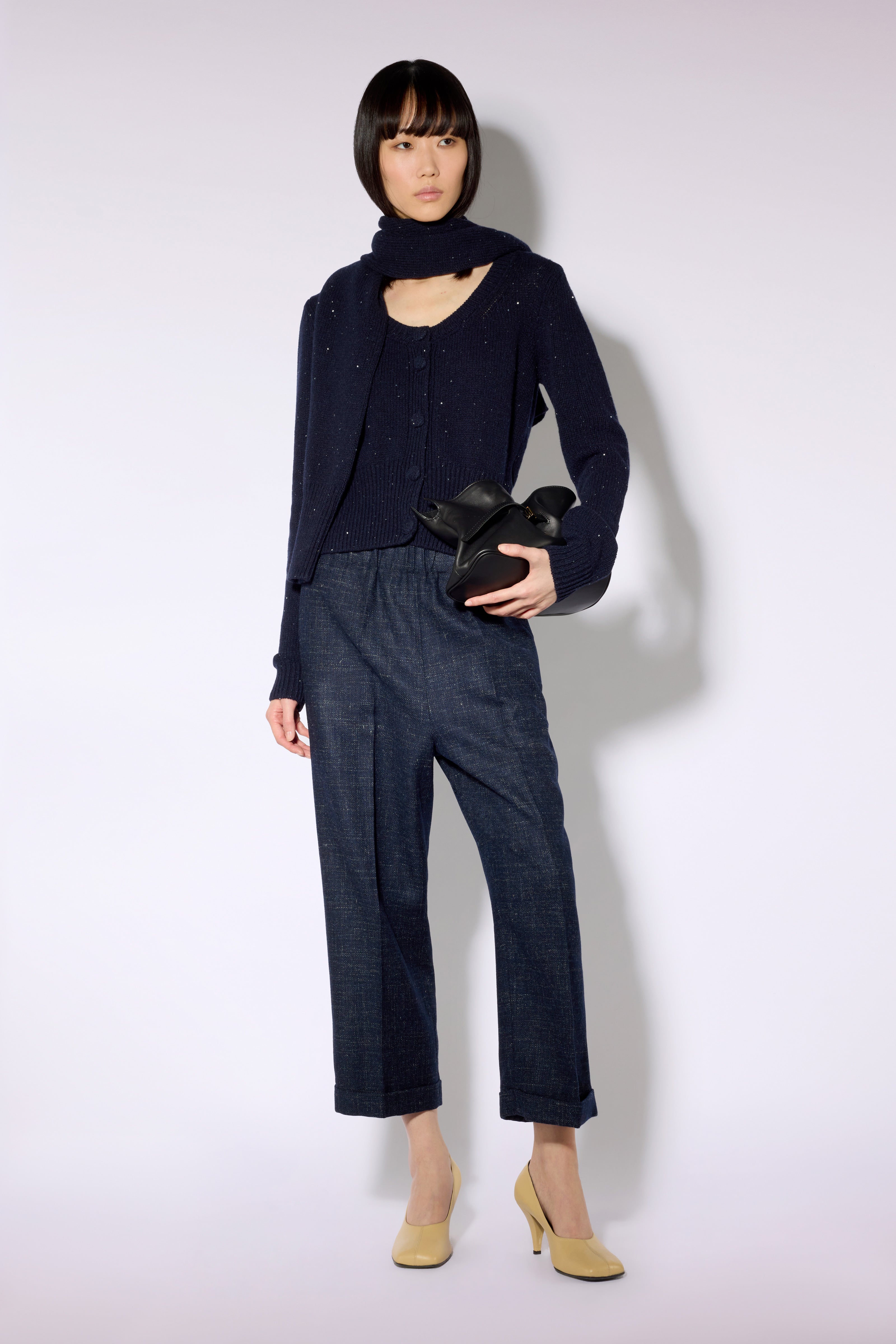 Liviana Conti Felipe pantalon maille bleu nuit 38-48