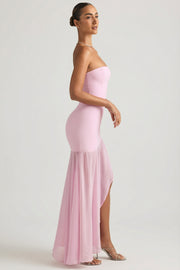 Oh Polly Melina robe maxi rose pâle bustier sirène